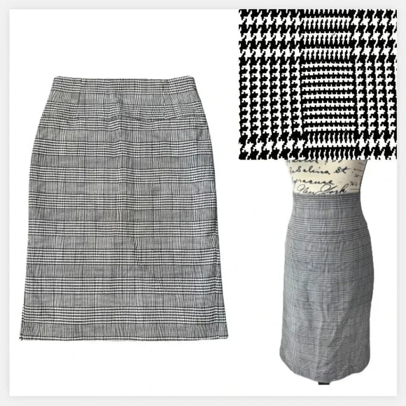 Worthington Dresses & Skirts - WORTHINGTON PENCIL SKIRT BLACK WHITE PLAID HIGH WAIST P STRETCH SIZE 12 LARGE